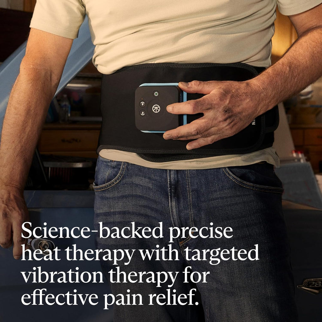 RecoveryTherm Back – Hot Vibration Back and Core Wrap for Athletes – Advanced Hot Vibration for Pain Relief Wrap with Cryothermal Technology – One Size Fits All