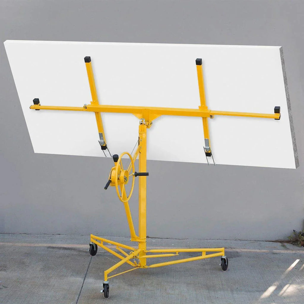 Drywall Lift 11′ Yellow Rolling Sheetrock Panel Hoist Jack
