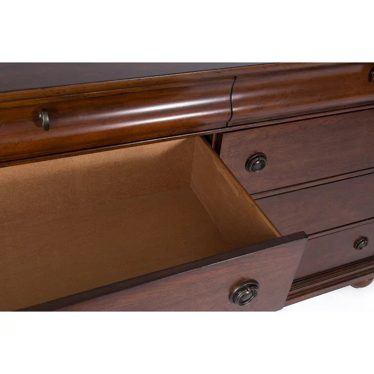 8 Drawer 64” W Double Dresser With Mirror