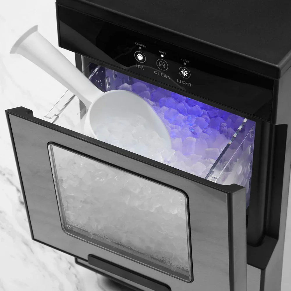 44 Lb. Portable Nugget Icemaker with Auto Shut-Off – Stainless steel