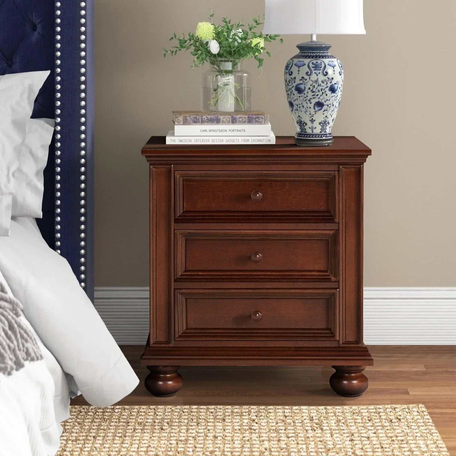28” Tall 3 – Drawer Nightstand Set of 2