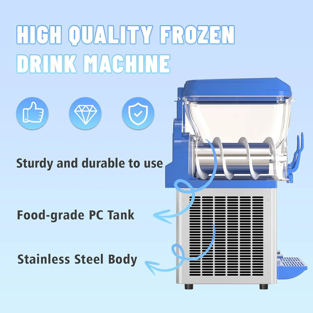 Commercial Slushy Machine – 1000W 30L Tanks Slush Maker Machine 304 Stainless Steel Commercial Margarita Machines Efficient Cooling the Ideal Slushie Maker for Bars Cafes Restaurants