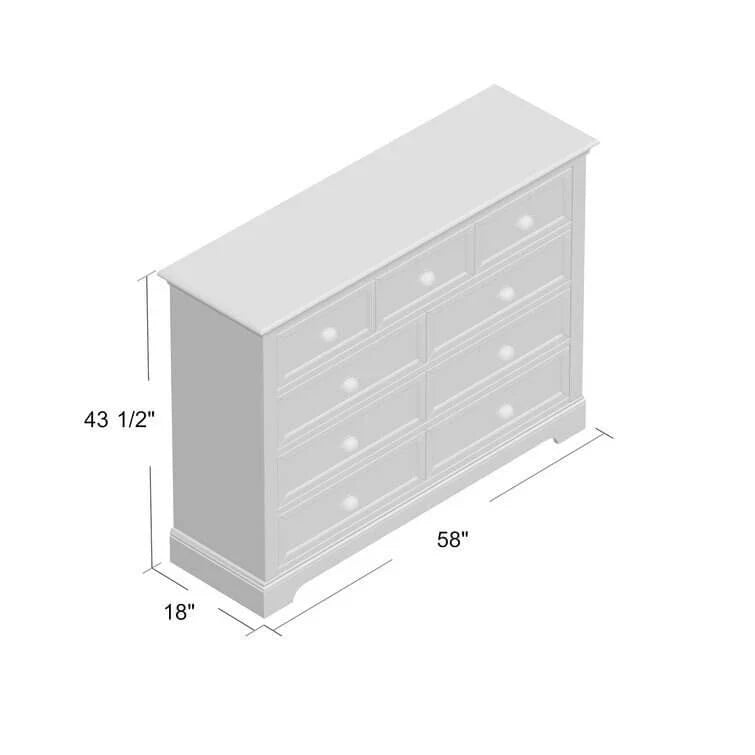 9 Drawer 58” W