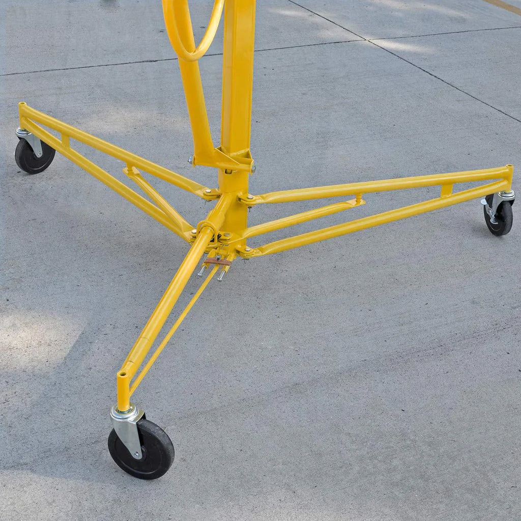 Drywall Lift 11′ Yellow Rolling Sheetrock Panel Hoist Jack