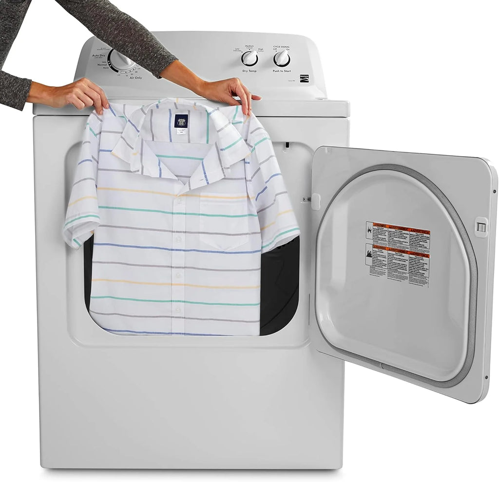 29 Front Load Electric Dryer with Wrinkle Guard and 7.0 Cubic Ft. Total Capacity, White