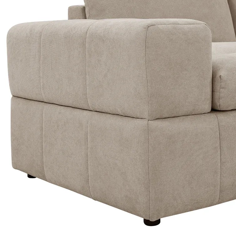 134 Wide Reversible Modular Sectional with Ottoman