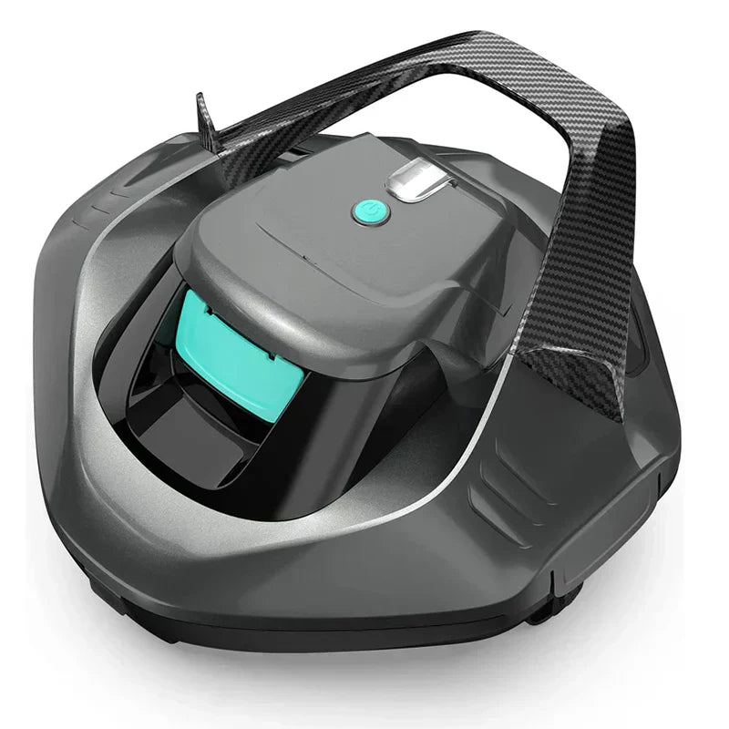 Cordless Robotic Pool Cleaner, Pool Vacuum Lasts 90 Mins, LED Indicator, Self-Parking, Ideal for Above/In-Ground Flat Pools up to 40 Feet – Gray