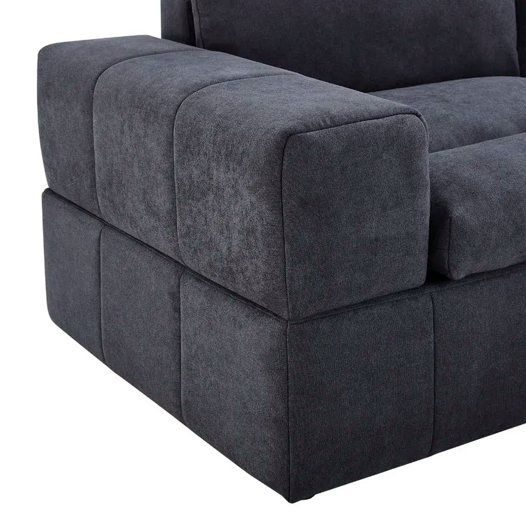 134 Wide Reversible Modular Sectional with Ottoman