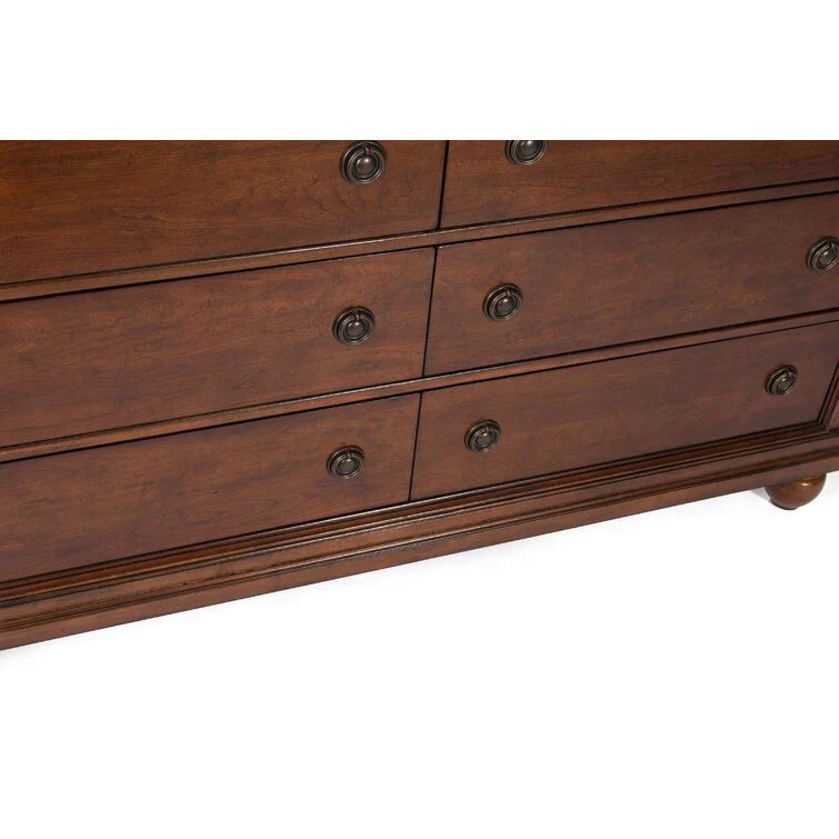 8 Drawer 64” W Double Dresser With Mirror