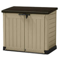 Store-It-Out MAX 4.8 x 2.7 Outdoor Resin Horizontal Storage Shed, 42 cu.ft, Beige/Brown