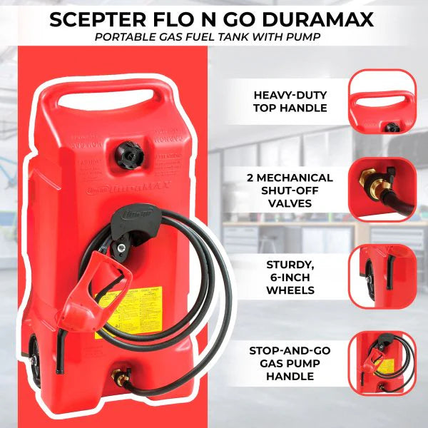 14 Gallon Portable Gas Fuel Tank with Pump, 2 Pack, Red