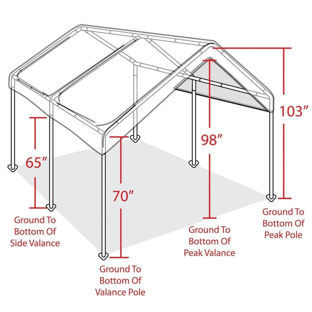 Caravan Canopy Sports Domain Caravan Portable Garage Heavy Duty Shelter, White