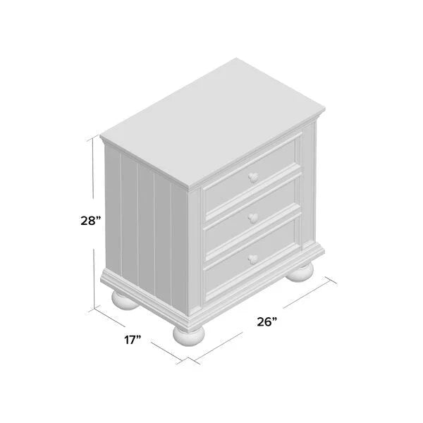 28” Tall 3 – Drawer Nightstand Set of 2