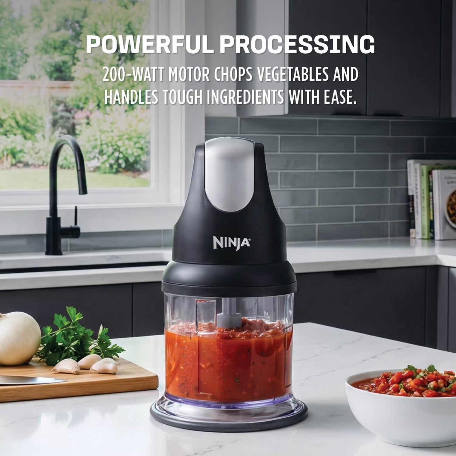 Ninja Food Chopper Express Chop with 200-Watt, 16-Ounce Bowl for Mincing, Chopping, Grinding, Blending and Meal Prep
