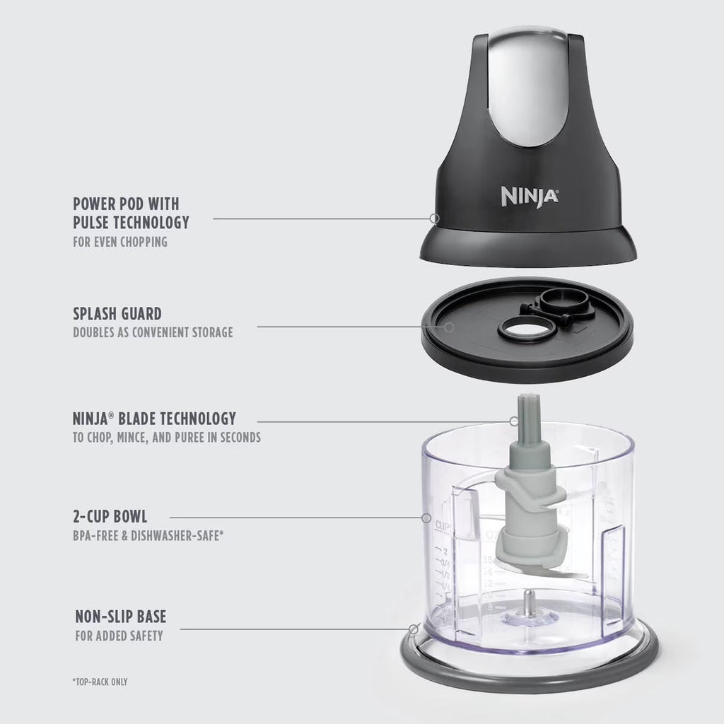 Ninja Food Chopper Express Chop with 200-Watt, 16-Ounce Bowl for Mincing, Chopping, Grinding, Blending and Meal Prep