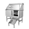 Professional Stainless Steel Dog Grooming Tub with Ramp, Faucet & Sprayer – 50 Pet Wash Station