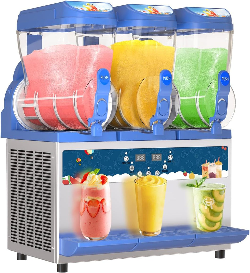Commercial Slushy Machine – 1000W 30L Tanks Slush Maker Machine 304 Stainless Steel Commercial Margarita Machines Efficient Cooling the Ideal Slushie Maker for Bars Cafes Restaurants