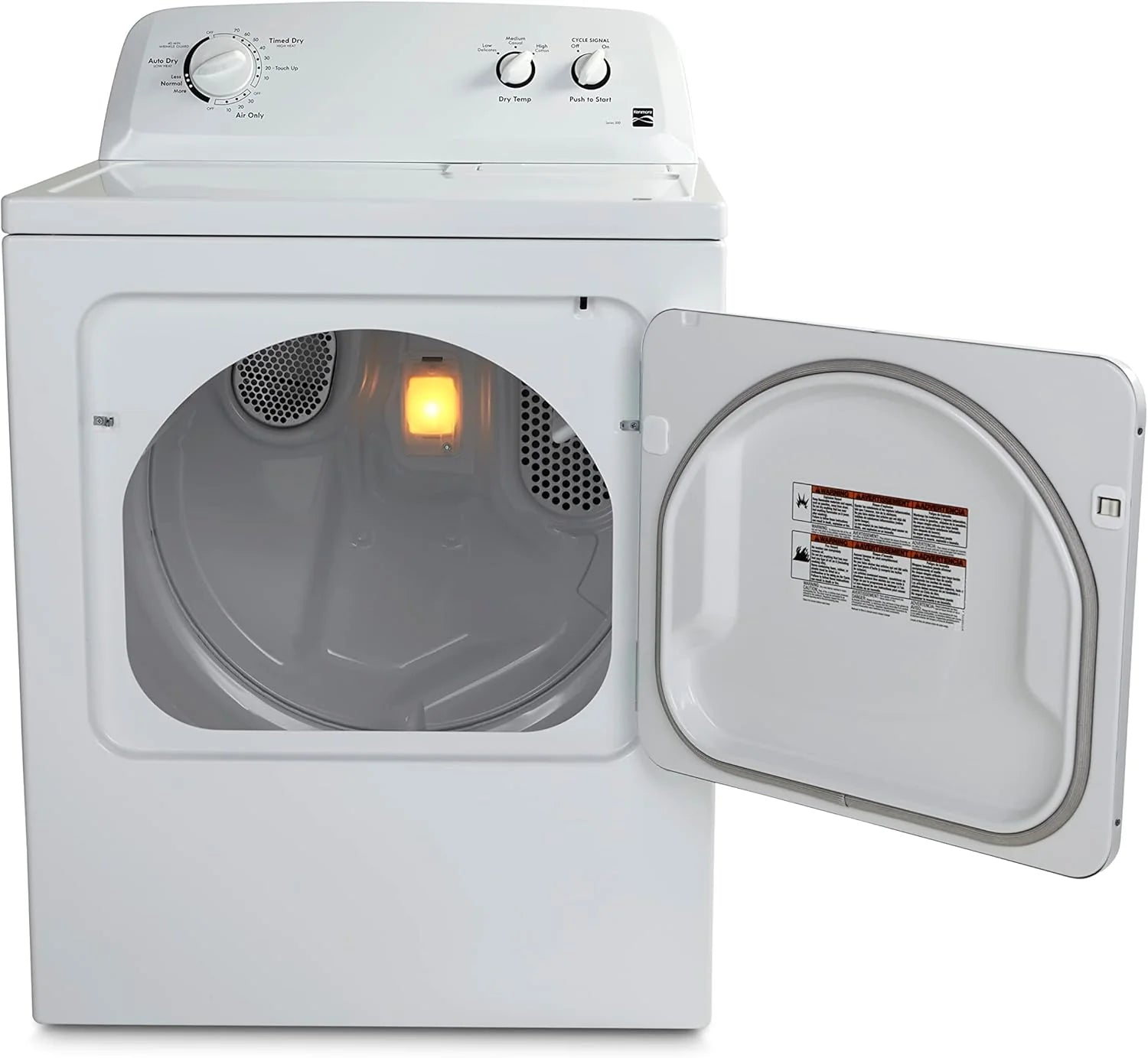 29 Front Load Electric Dryer with Wrinkle Guard and 7.0 Cubic Ft. Total Capacity, White