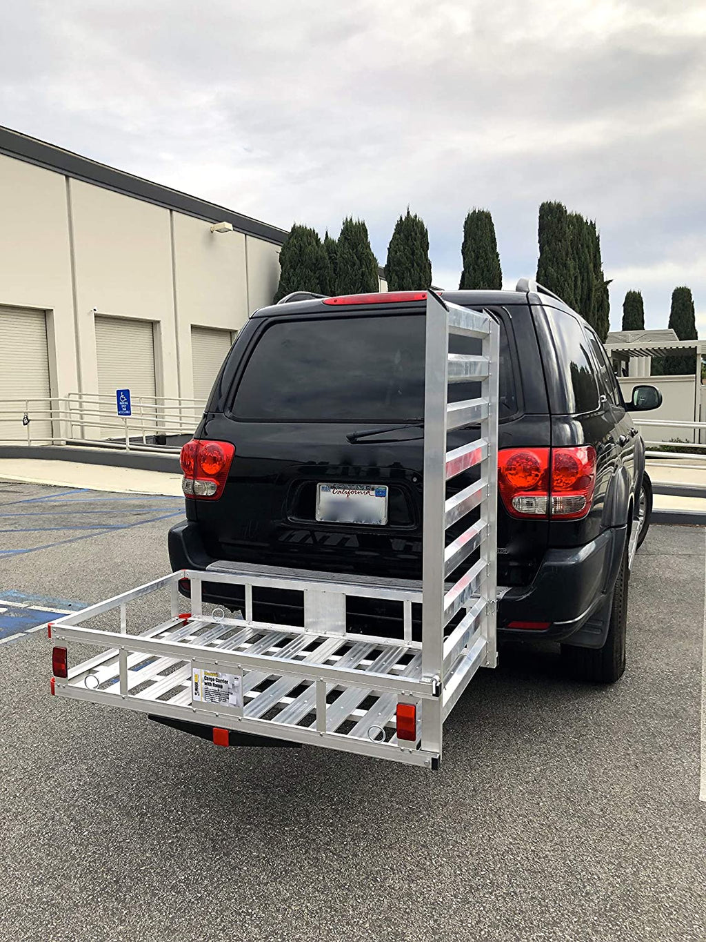 80779 Aluminum Hitch Mount Cargo Carrier with 47 Long Ramp, 1 Pack