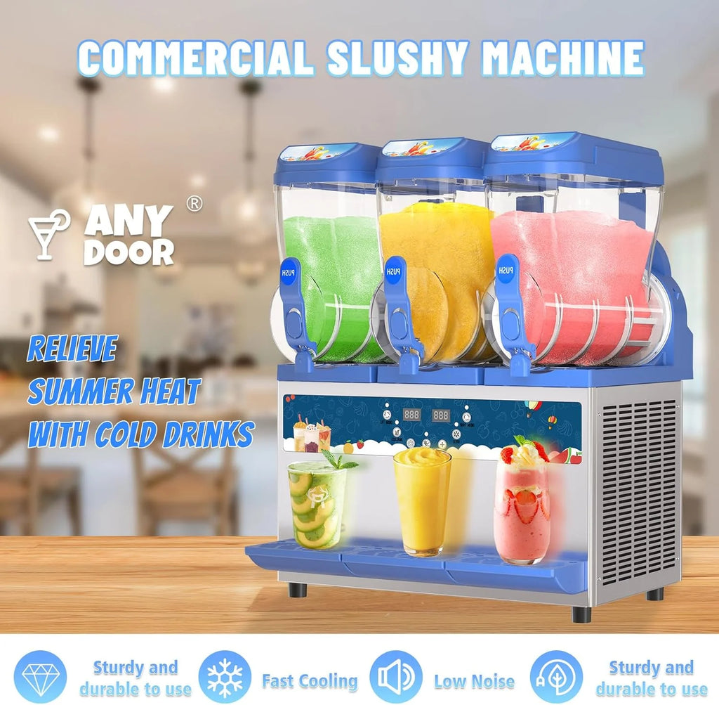 Commercial Slushy Machine – 1000W 30L Tanks Slush Maker Machine 304 Stainless Steel Commercial Margarita Machines Efficient Cooling the Ideal Slushie Maker for Bars Cafes Restaurants