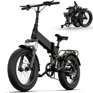 Electric Bike, 4.0 Fat Tire Foldable Ebike, 48V 13Ah Battery, 750W Electric Commuter Bicycle with LCD, 20 One-Step Folding Electric City Bike for Men Women, Black