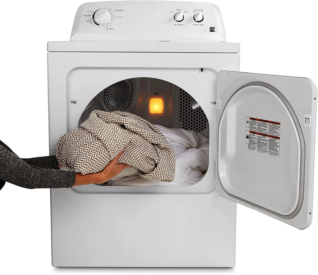 29 Front Load Electric Dryer with Wrinkle Guard and 7.0 Cubic Ft. Total Capacity, White