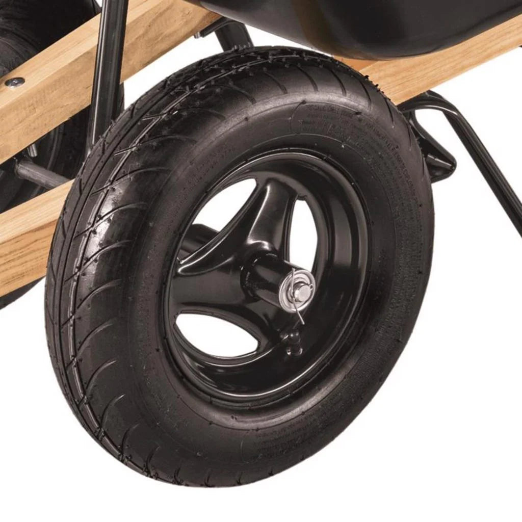 10 cu ft Poly Wheelbarrow with Dual 16 Pneumatic Tires and Hardwood Handles