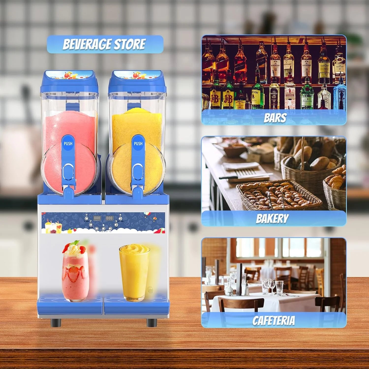 Commercial Slushy Machine – 1000W 30L Tanks Slush Maker Machine 304 Stainless Steel Commercial Margarita Machines Efficient Cooling the Ideal Slushie Maker for Bars Cafes Restaurants