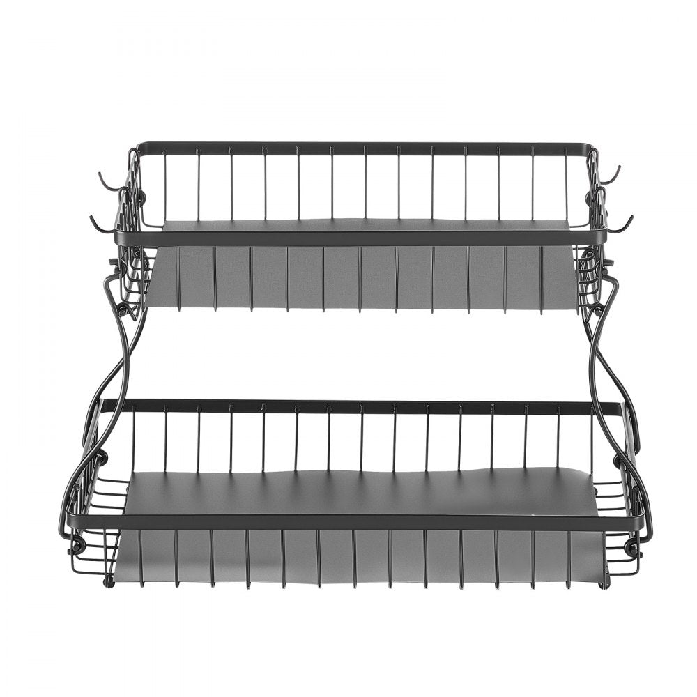 Vevor Fruit Basket 2-Tier Countertop Storage Stand with Banana Hangers New