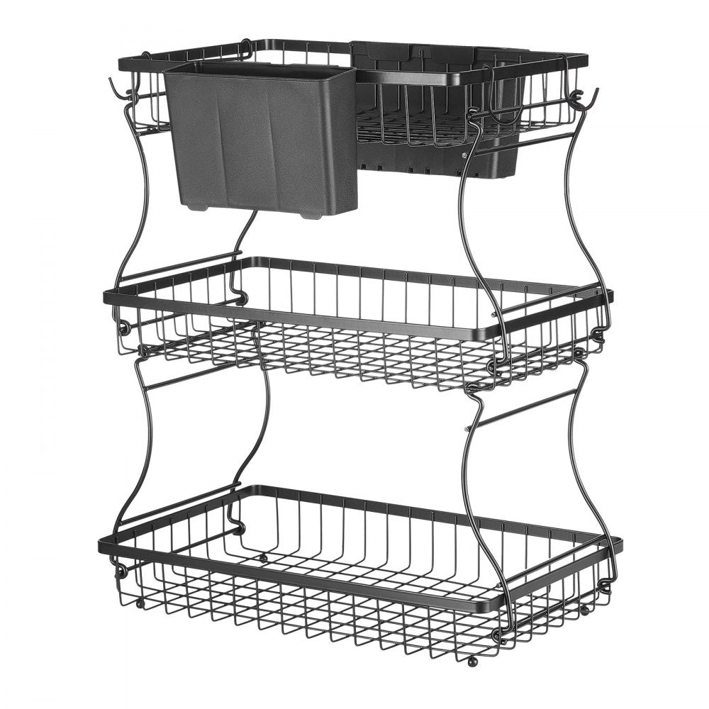 Vevor Fruit Basket 3-Tier Countertop Storage Stand with Banana Hangers New