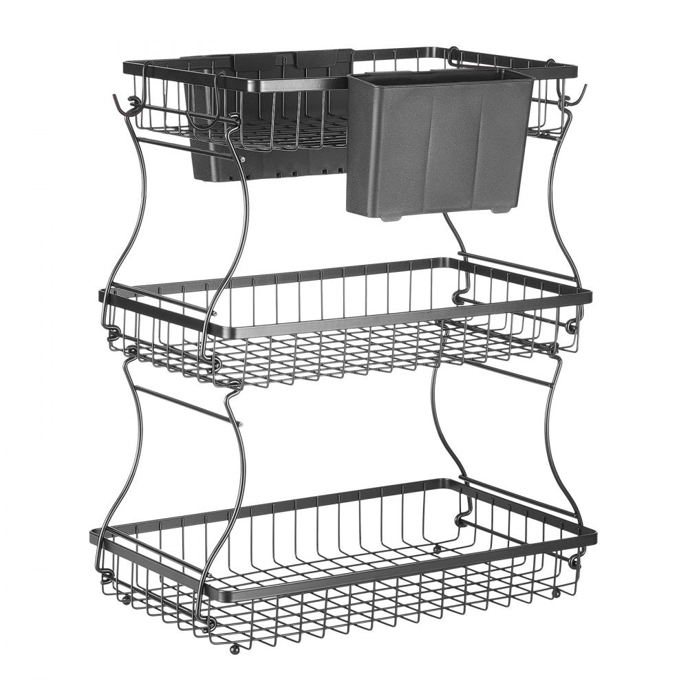 Vevor Fruit Basket 3-Tier Countertop Storage Stand with Banana Hangers New