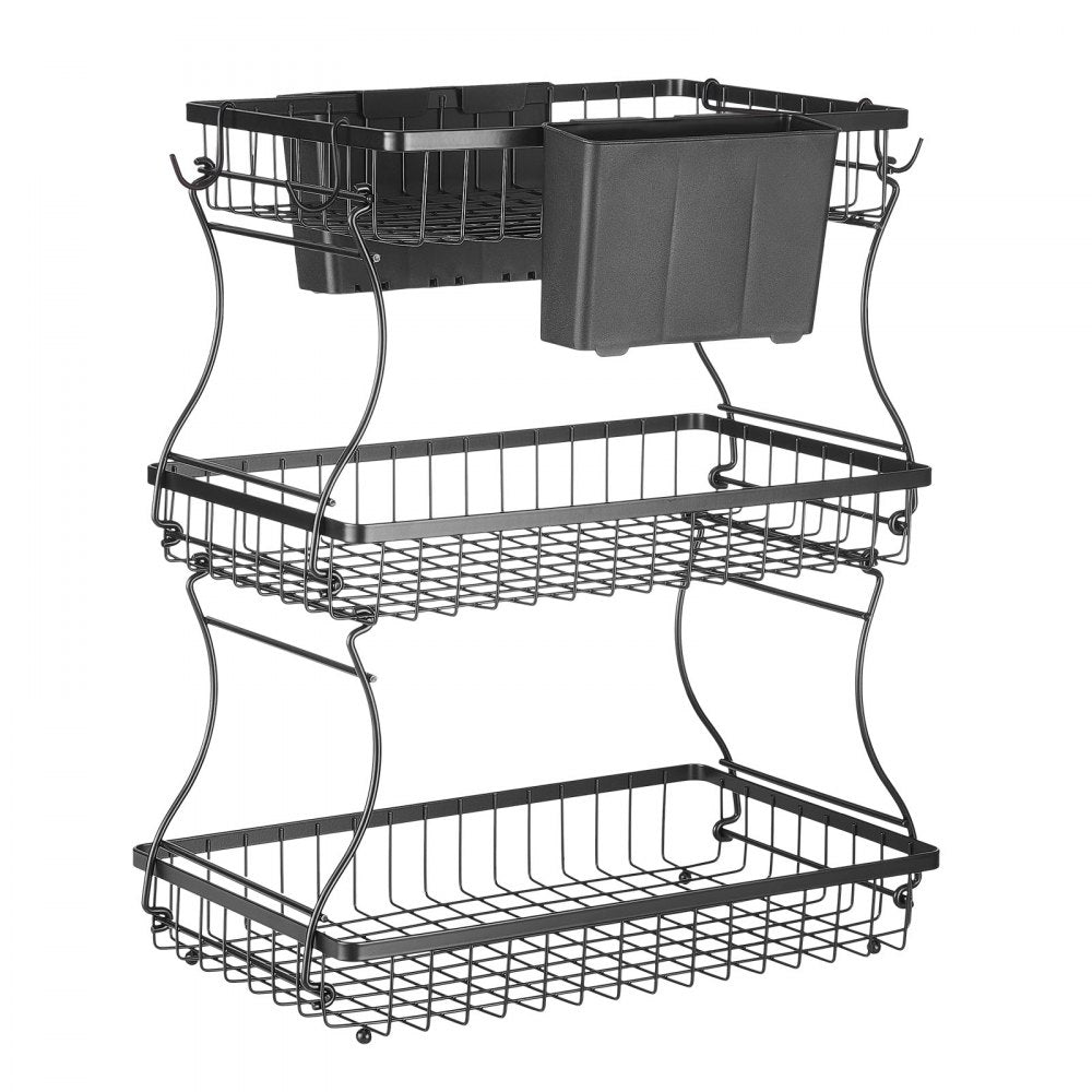 Vevor Fruit Basket 3-Tier Countertop Storage Stand with Banana Hangers New